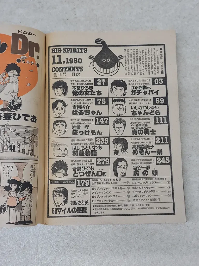 ビッグコミックスピリッツ創刊号　目次