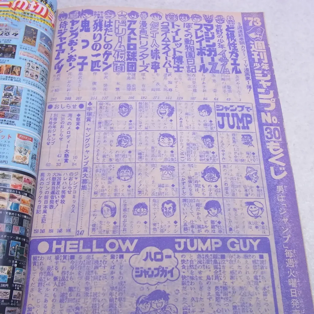 週刊少年ジャンプ 1973年30号　目次