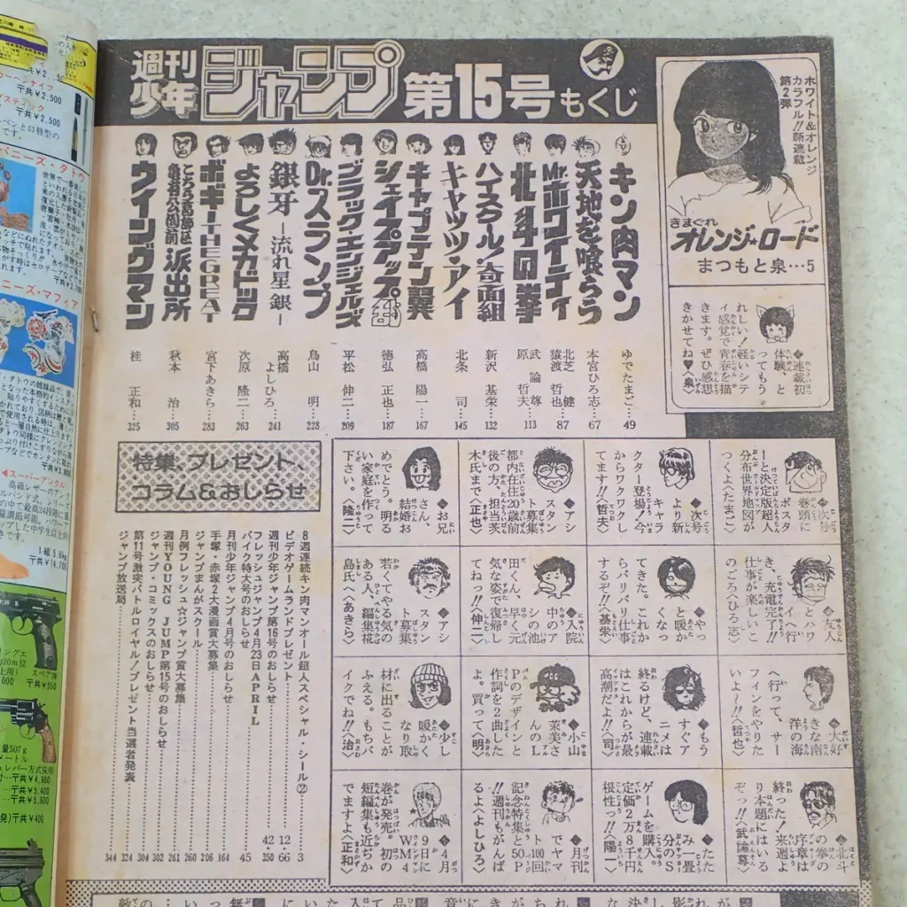 週刊少年ジャンプ　1985年15号　目次