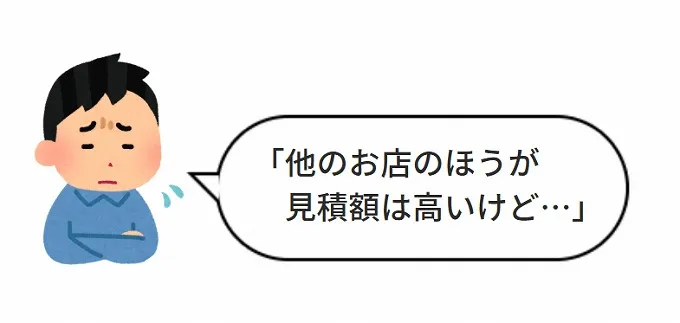 「他のお店のほうが見積額は高いけど…」