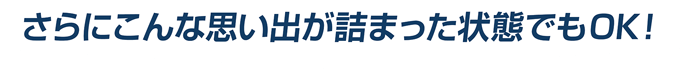 さらにこんな思い出が詰まった状態でもOK！